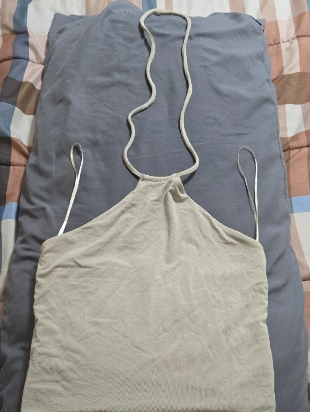 Z Supply Halter Chemise Slip in Light Beige